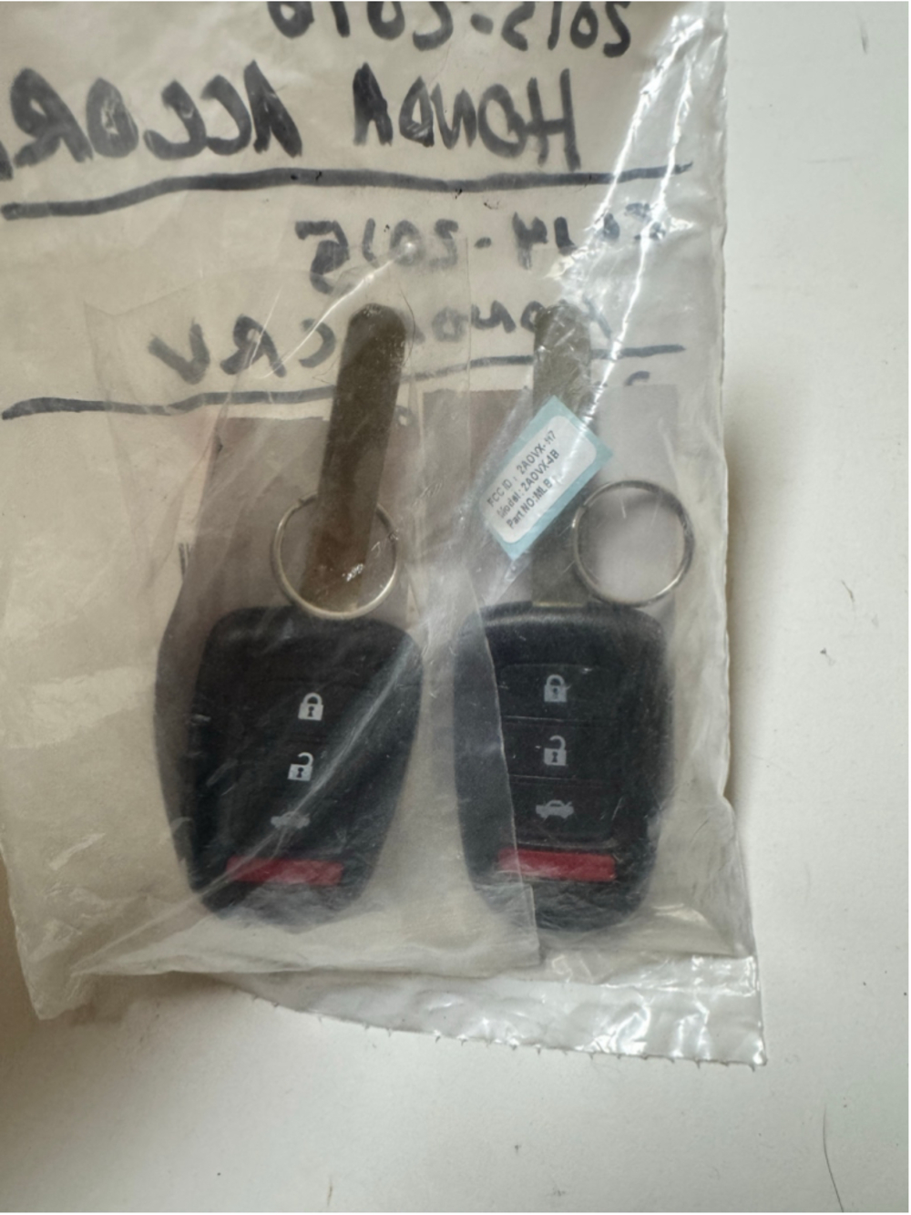 Key Fob Remote Set for Honda Accord CR-V Civic 2AOVX-H7 New lot of 2